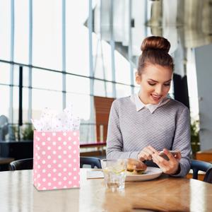 medium pink paper bags