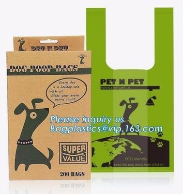 100% Eco Friendly Plastic Shopping Bags/T-Shirt Compostable Food Packaging For Supermarkt, Disposable Plastic Garbage Ba