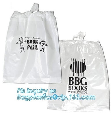 Biodegradable Hotel packaging clothes for laundry plastic bag Customized Poly Plastic Drawstring customed Hotel Plastic