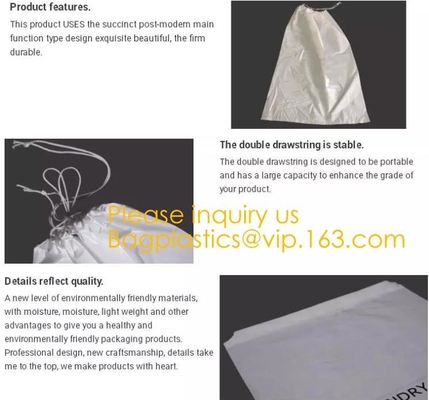 Eco-friendly Polyester Laundry Nylon Drawstring Backpack Bag for Festival School Stadium Entry with Zipper Mesh Pocket