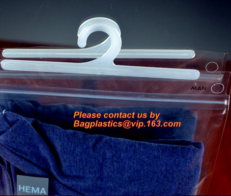 VINYL HANGER HOOK BAGS, UNDERWEAR PACKING, HANGER HOOK, HANGER ZIPPER BAGS, HANGER SLIDER BAGS
