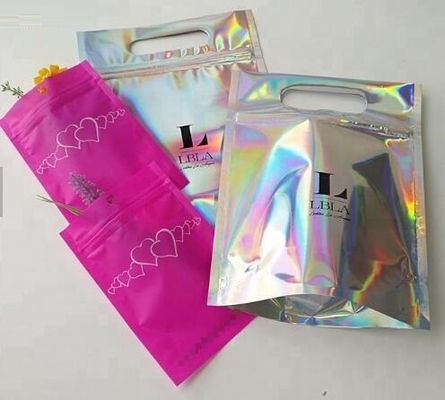 Bagease Multiple Use Candy Pack Holographic Clear Front Packaging Zipper Bag Wholesale Retail Heat Seal Bag For Popcorn