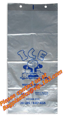 Ice bags, Clear, Drawstring, Printed and Twist Ties, bags on a roll, ldpe bag, hdpe bags