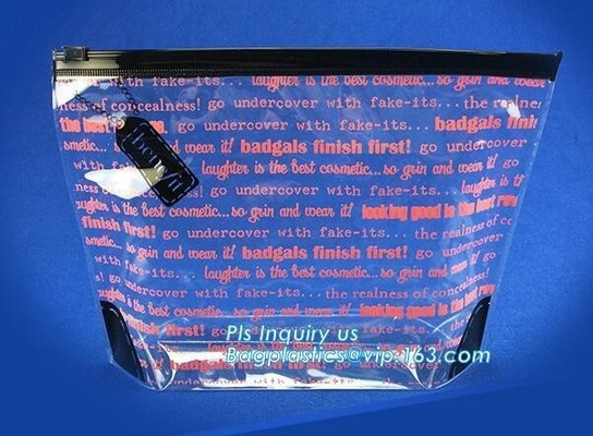 k bags pvc zip bag for cosmetic packing, elegant bag frosted slider zipper bag for microfiber, bikini bag,pvc plas