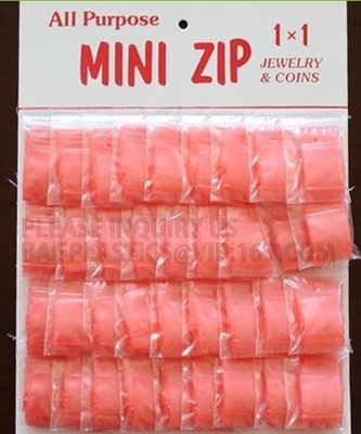 LDPE apple mini zip lock poly bag/printed plastic packaging bag, Apple Mini k Baggies Mix Colors 1.5"x1.5"