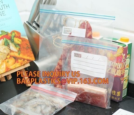 Clear food grade poly custom LDPE plastic k bag with color box packing, LDPE griplock zipper baggies with custom p