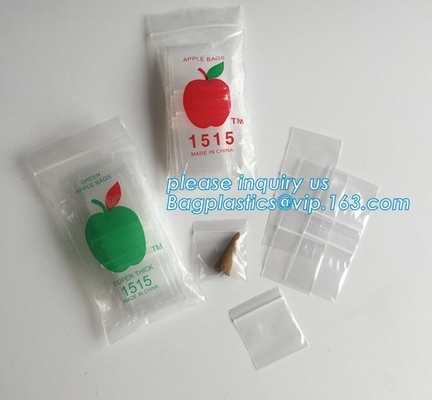 1212 Apple Mini k Baggies 17 Color Mix 100 Bags 1/2" X 1/2", cheap 100%LDPE plastic custom 3x3 zip lock bag/ custo