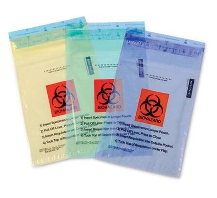 Zipper Locking Pouches for Specimens, Biohazard Specimen Bag, Biohazard Specimen Transport Bag, autoclavable bags