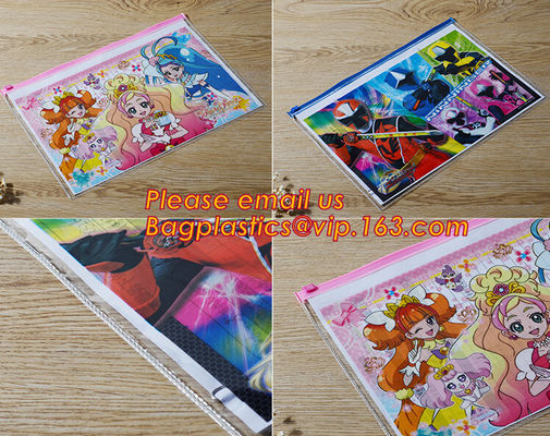 back to school stationery New Cheap top zip lock plastic PVC pencil case bag with customized printing