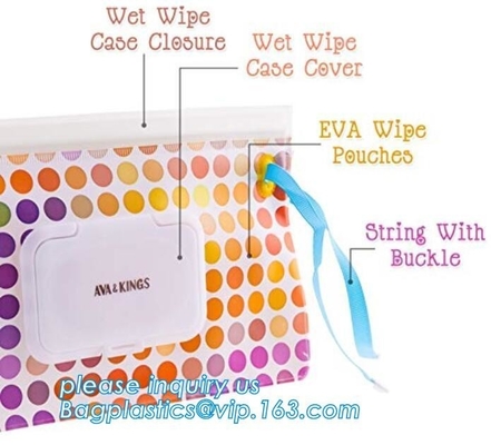 sanitary disposable napkin disposal bags/baby wet wipes bag/wet tissue bag, EVA baby wet wipes pouch wet tissue bag with