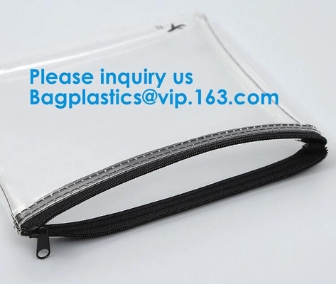 Travel Toiletry Pouch Promotional Zip Lock Pvc Bag With Own Logo Eco-Freindly Transparent Pvc Zipper Pen Pouch