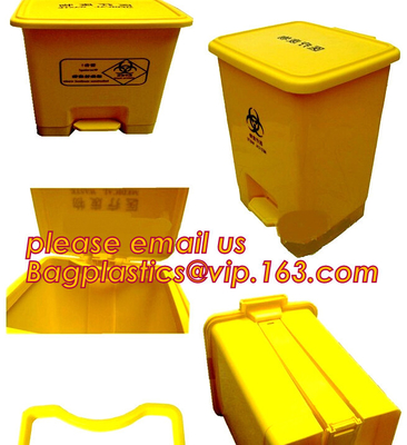 HDPE garbage bin with wheels and lid plastic trash bin, Kitchen accessories Double-bucket pull out garbage trash bin