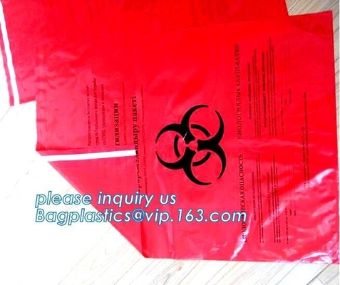 biohazard infectious waste Dustbin liner, 3 wall or 4 wall document pouch, Healthcare Trash Bags, bagplastics, bagease