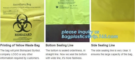 infectious medical waste disposal plastic bag, plastic clinical waste bag, medical waste bag biohazard bag, bagease