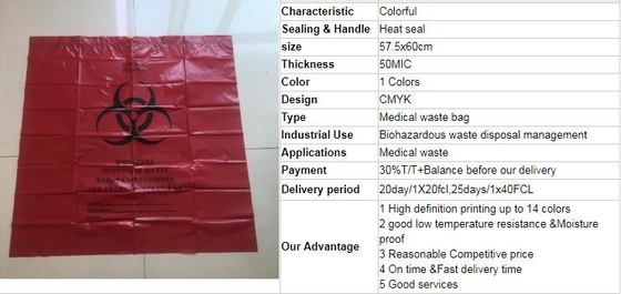 Colored Biodegradable Clinical Waste Bags Medical Biohazard Waste Bag, Customized A3 Medical Biohazard Autoclave Bags