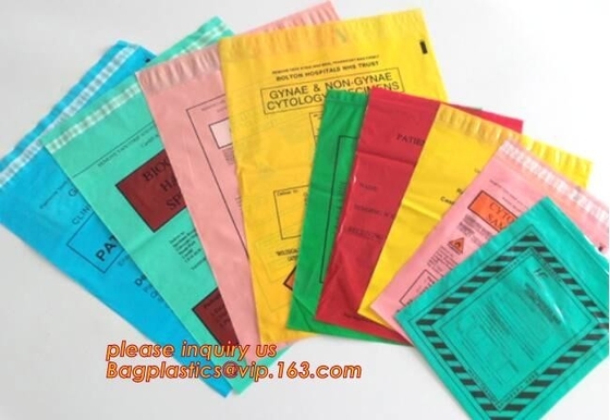 LDPE poly lab biohazard specimen bags with k closure, biohazard specimen bags laboratory transport bags with docum