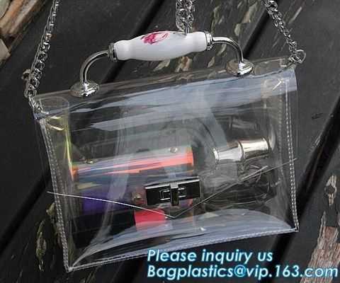 pvc handbag with small bag, PVC Transparent Fashionable Handbag Shoulder Bag Crossbody handBag, pvc carrier, carrier han