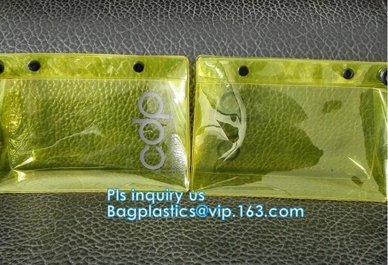 OEM Custom PVC Loop Handle Image Printed Plastic Shopping Bag, Sewing non-woven handle pvc clear packaging bag, statione
