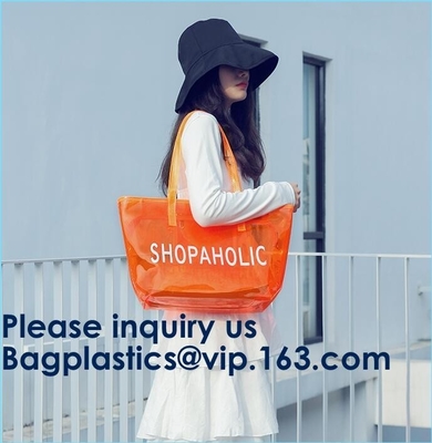 Beautiful Plastic PVC Beach Bag Clear Travel Cosmetic Bags, Fashion Clear PVC Beach Bag, Vinyl Plastic Bag, Envelope Clu
