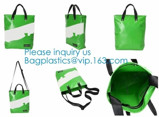 Reusable Washable Waterproof PVC Tarpaulin Tote Bag Recycled Pvc Tarpaulin Shopping Bag Coated Tarpaulin