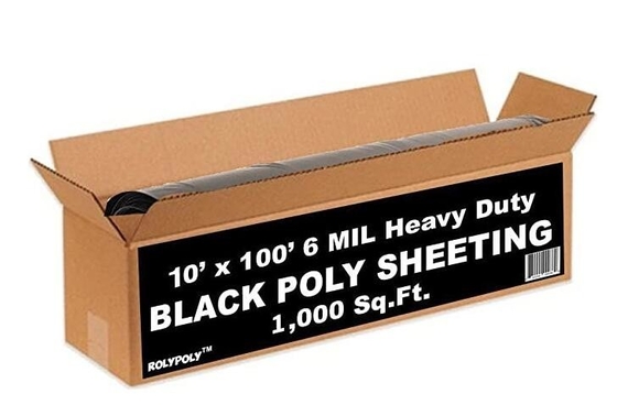 Weed Barrier, Concrete Moisture, Vapor Barrier, Construction Film, Lumber Tarp, Ground Cover Plastic Sheeting Roll 6 MIL