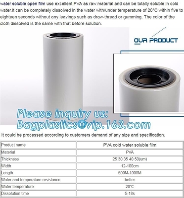 Water Dissolving Paper Pva Water Soluble Film Wash-Away Water Soluble Stabilizer PVA Mould Film PVA mold film