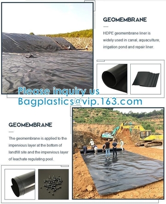 Construction Builder Film Waterproof Dampproof Clear / Black Plastic Poly Film Rolls PVC EPDM PONDS LINER Geomembrane