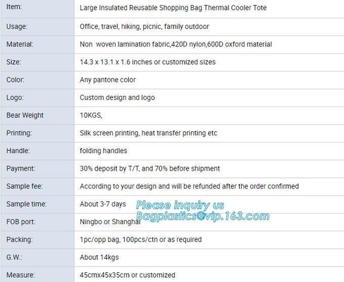 cooler bag waterproof oxford shoulder bag ice pack thermal picnic lunch box vehicle insulation bag for meal drinks pack