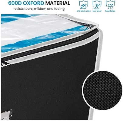 Jumbo Storage Bag Organizer Large Capacity Storage Box with Reinforced Strap Handles, PP Non-Woven Material, Cl