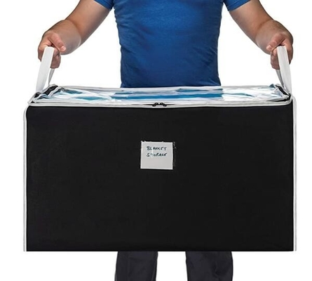 Jumbo Storage Bag Organizer Large Capacity Storage Box with Reinforced Strap Handles, PP Non-Woven Material, Cl