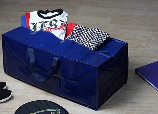 Travel Tote Should Handle Bags, Grid Bag With Zipper 160 GSM Big PP Laminated Non Woven Zipper Bag Large Luggage Bag