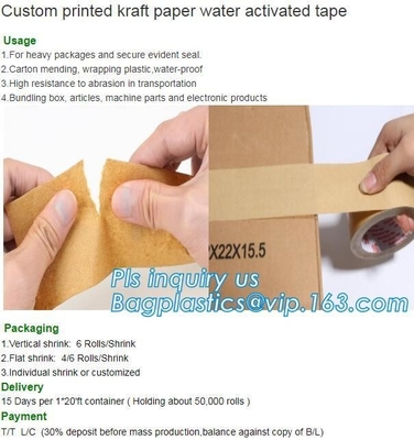 Fiber Reinforced Gummed Kraft Paper Packing Reinforced Brown Tape jointing paper, sealing box, bundling box, bundl