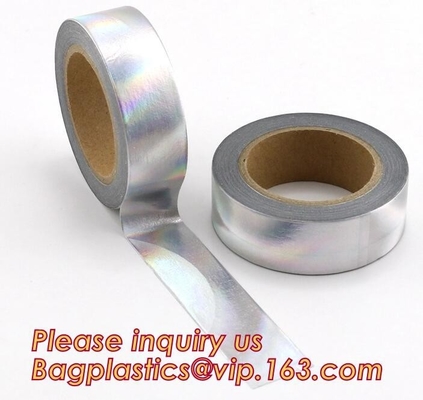 Foil Washi Tape Holographic Foil Washi Tape,Gold Laser Decorative Reflective Customized Washi Tape, Decorative