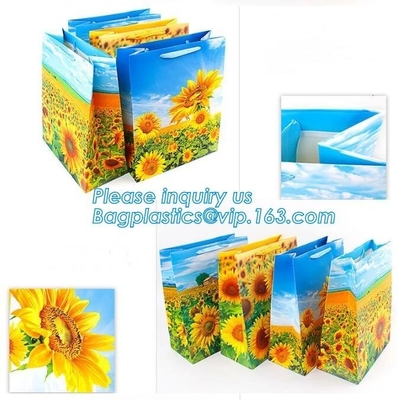 Foldable Gift Recycled Grocery Romotional Printed Gift Paper Bag Luxury Matte White Paper Bags with Handles Perfect for