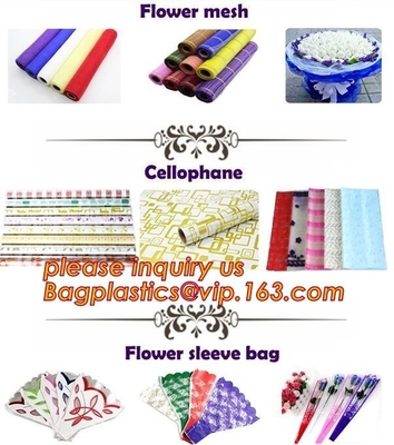 Biodegradable Flower Sleeve For Flower Packaging,Cellophane Bag Flower Mesh,Flower Sleeve Bag,Handing Plastic Bags/Plast