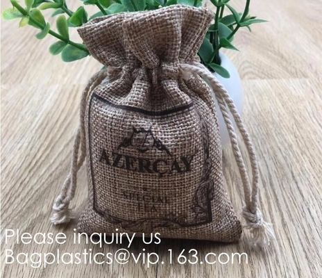 Burlap Gift Bags Wedding Hessian Jute Bags Linen Jewelry Pouches with Drawstring for Birthday, Party, Wedding Favors, Pr