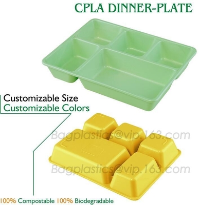 fast food boxes custom logo printing, Compostable plastic food container, eco-product renewable 100% compostable PLA foo