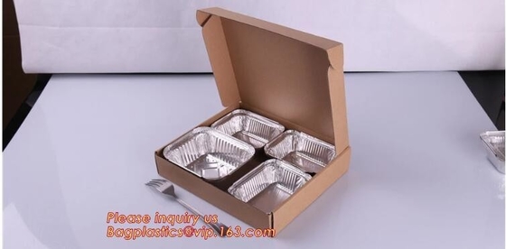 Rectangular Aluminium Foil Food Container, Airlines Fast Food Delivery, Reheating, Baking, Roasting, Meal Prep, to-Go