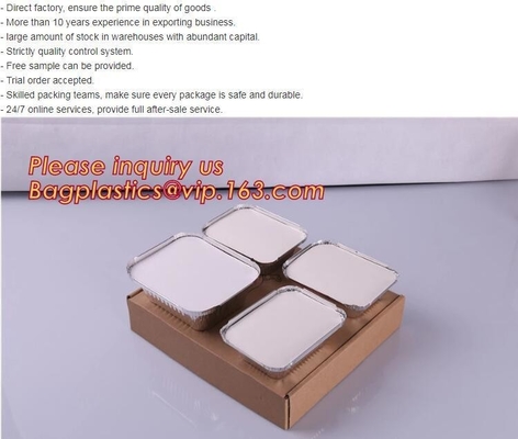 Rectangular Aluminium Foil Food Container, Airlines Fast Food Delivery, Reheating, Baking, Roasting, Meal Prep, to-Go