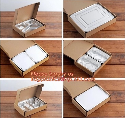 Rectangular Aluminium Foil Food Container, Airlines Fast Food Delivery, Reheating, Baking, Roasting, Meal Prep, to-Go