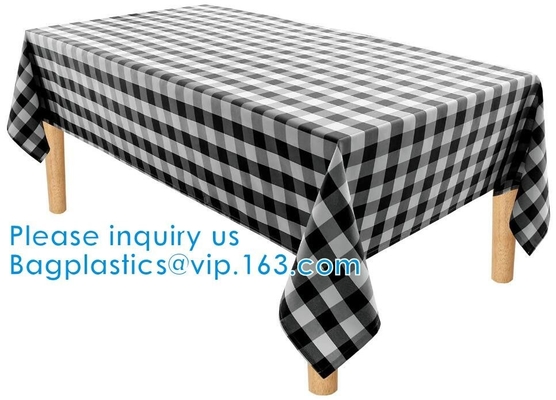 Tablecloth Rectangle Stain Resistant Spillproof Washable Polyester Gingham Table Cloth Outdoor Picnic, Kitchen holiday
