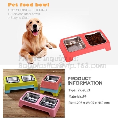 FDA certified Dog Bowls, Stainless Steel Dog Food Bowl with No Spill Non-Skid Silicone Mat for Feeding Dogs Cats and Pet