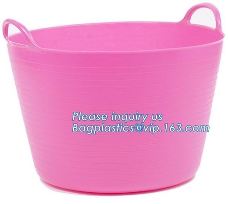 Plastic Laundry basket, organizer basket with customized size, laundry storage bag laundry basket with two pockets from