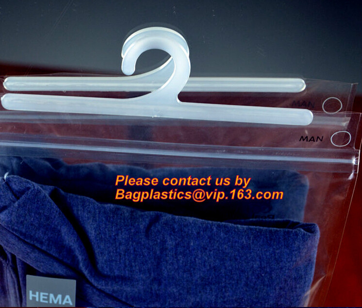 VINYL HANGER HOOK BAGS, UNDERWEAR PACKING, HANGER HOOK, HANGER ZIPPER BAGS, HANGER SLIDER BAGS