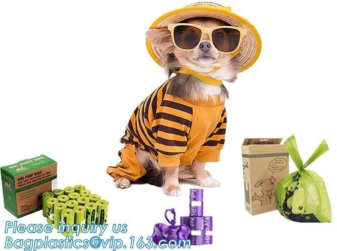 Compostable Logo Printed Colorful Pet Dog Waste Poop Plastic Garbage Bag 100% Biodegradable, bagplastics, bagease, pac